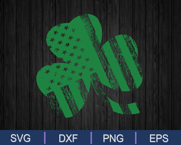 Ierse Amerikaanse vlag Vintage Shamrock St Patricks Day SVG PNG snijden afdrukbare bestanden