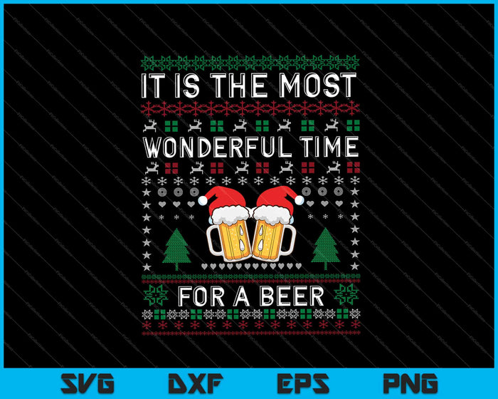 Es El Momento Más Maravilloso Para Una Cerveza Navidad Svg Cortando Archivos Imprimibles