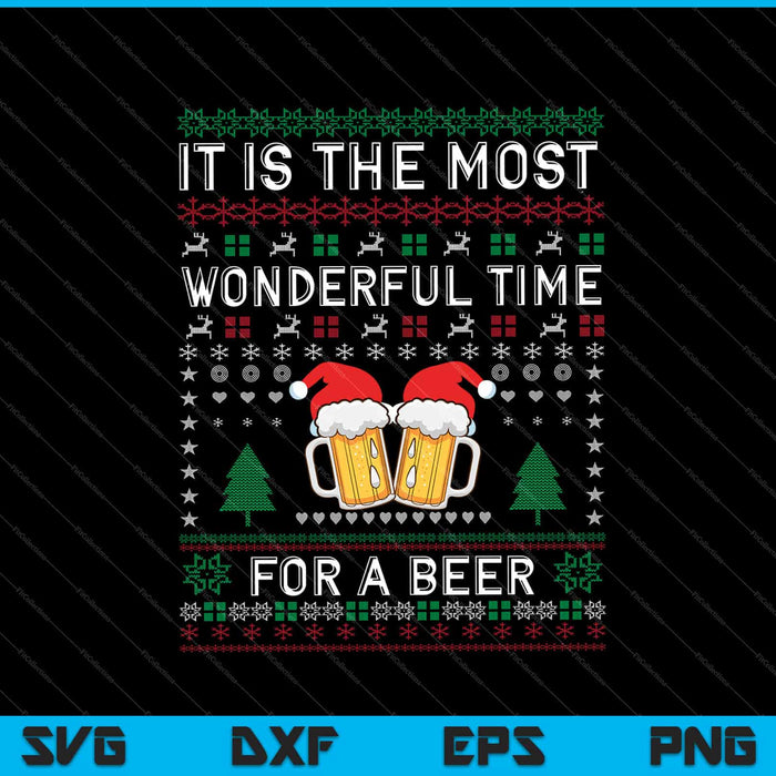 Es El Momento Más Maravilloso Para Una Cerveza Navidad Svg Cortando Archivos Imprimibles