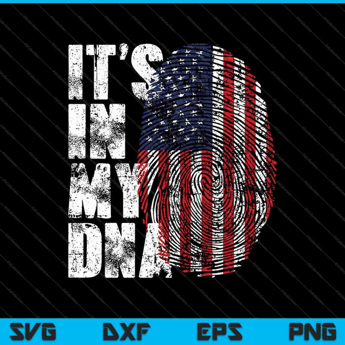 Its In My DNA Retro Vintage USA Flag SVG PNG Cutting Printable Files