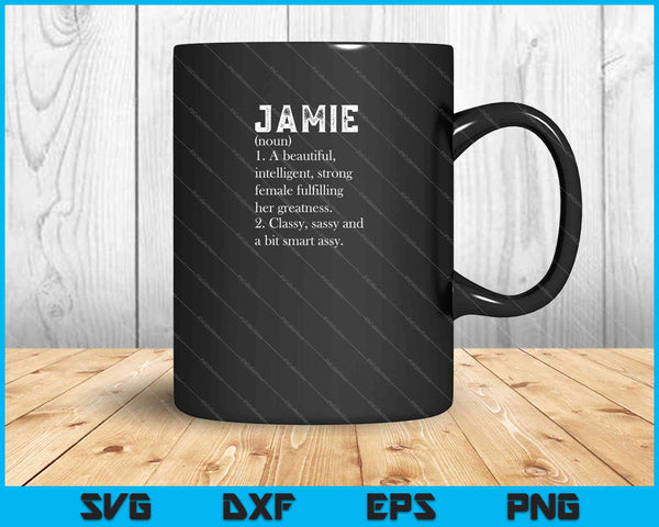 JAMIE Definición Nombre personalizado Navidad divertida SVG PNG Cortar archivos imprimibles
