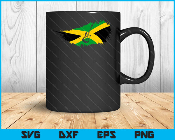 Bandera de Jamaica Orgullo jamaicano Música reggae Svg Cortar archivos imprimibles