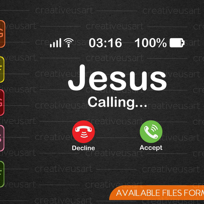 Jesus Is Calling SVG PNG Cutting Printable Files