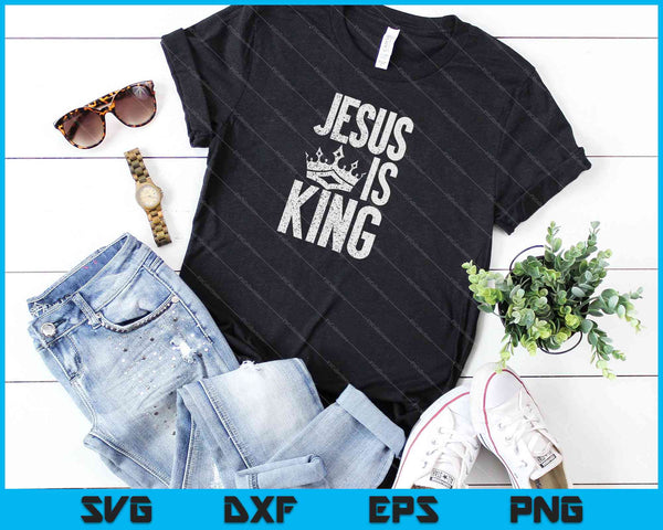 Jesus Is King Christian Bible Scripture SVG PNG Cutting Printable Files - on a t-shirt