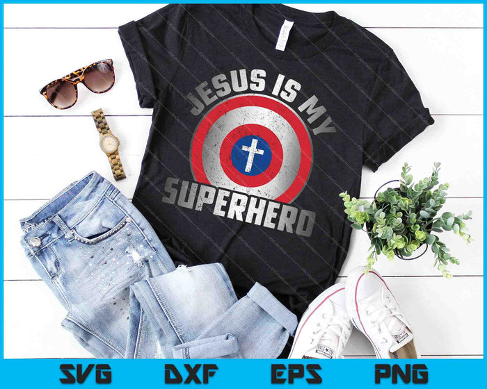 Jesus Is My Superhero Cute Powerful Christian SVG PNG Cutting Printable Files