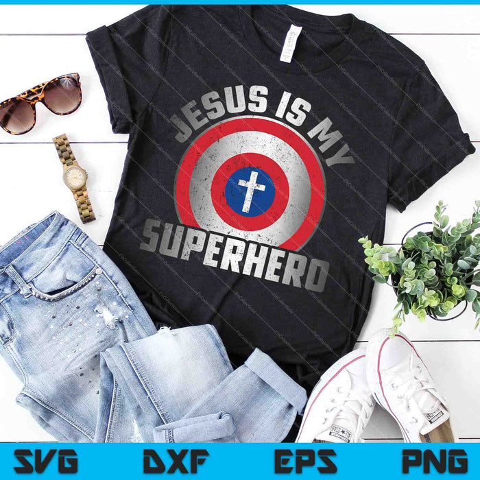Jesus Is My Superhero Cute Powerful Christian SVG PNG Cutting Printable Files
