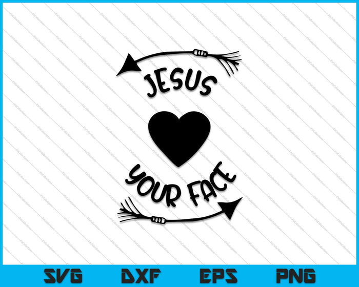 Jesús ama tu cara SVG PNG cortando archivos imprimibles