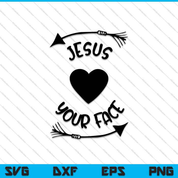 Jezus houdt van je gezicht SVG PNG snijden afdrukbare bestanden