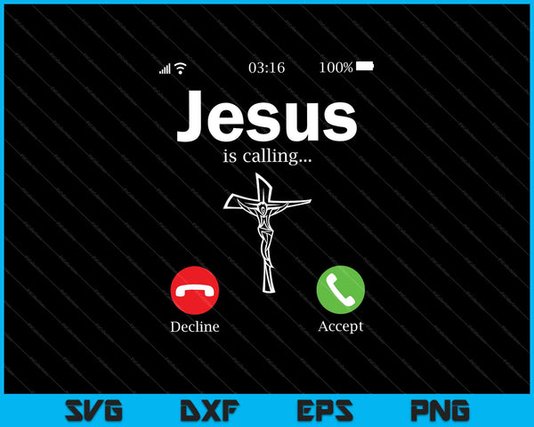 Jesús está llamando SVG PNG cortando archivos imprimibles 