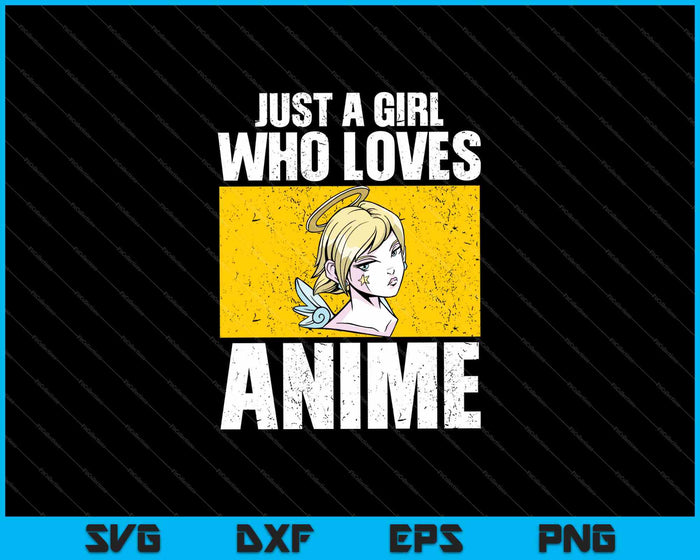 Gewoon een meisje dat van anime SVG PNG houdt, afdrukbare bestanden snijden
