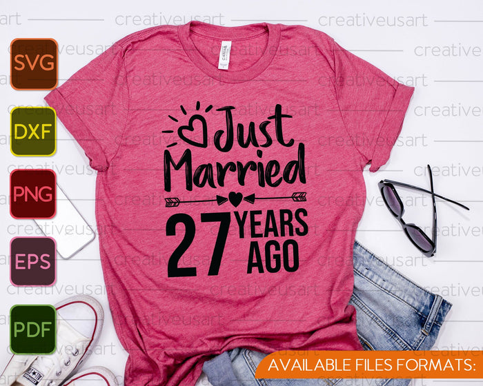 Just Married 27 Years Ago SVG PNG Cutting Printable Files