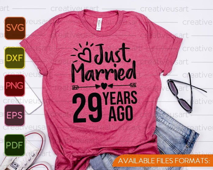 Just Married 29 Years Ago SVG PNG Cutting Printable Files