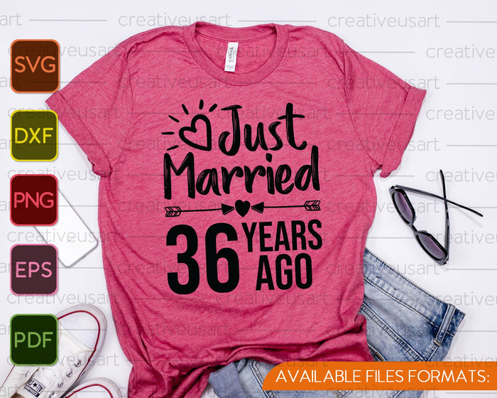 Just Married 36 Years Ago SVG PNG Cutting Printable Files