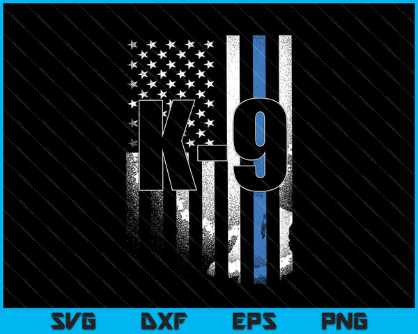 K-9 Police Officer USA Flag LEO Cops Law Enforcement SVG PNG Cutting Printable Files