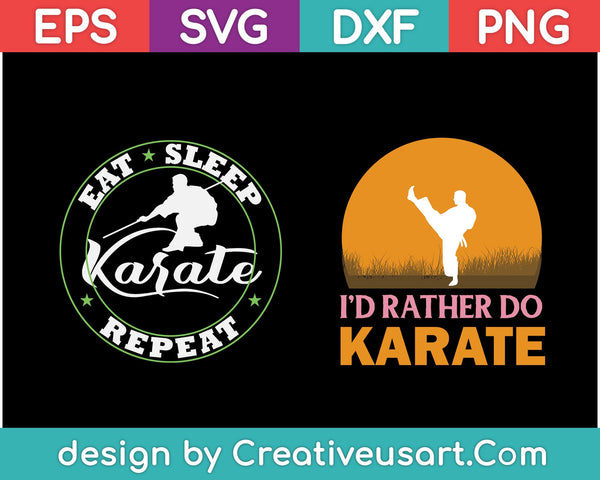 Paquete Karate SVG - Conjunto de 10 piezas. Para usar con una máquina Cricut o Silhouette Cameo.