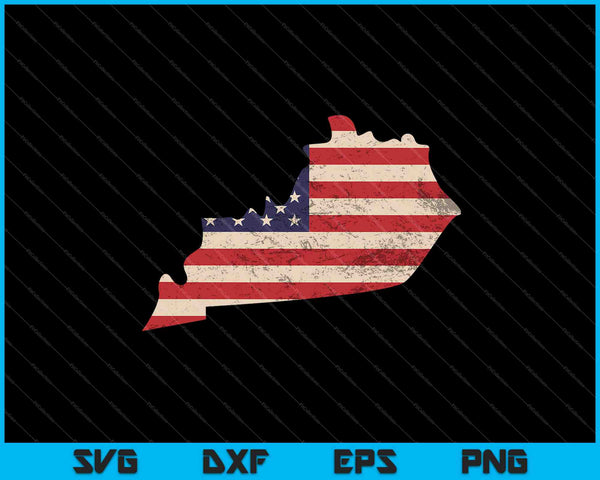 Kentucky Amerikaanse vlag Vintage SVG PNG snijden afdrukbare bestanden