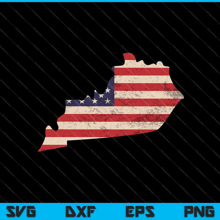 Kentucky American Flag Vintage SVG PNG Cutting Printable Files