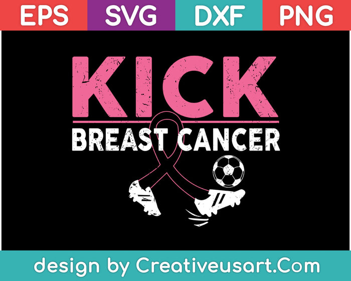 Kick borstkanker SVG PNG snijden afdrukbare bestanden