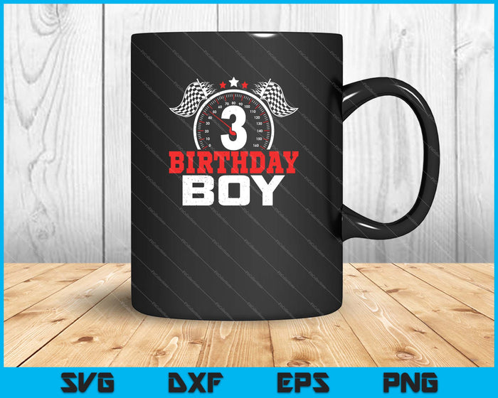 3 Birthday Boy 3rd Birthday Racing Car Driver SVG PNG Cutting Printable Files