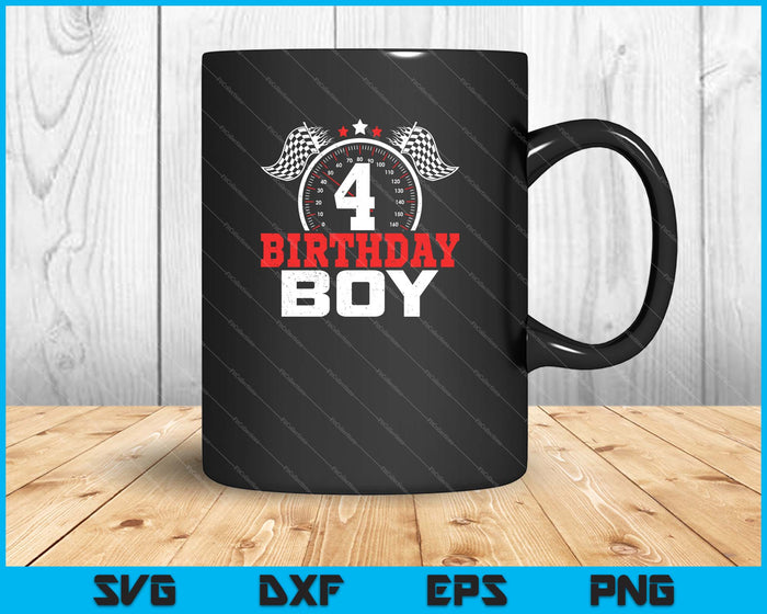 4 Birthday Boy 4th Birthday Racing Car Driver SVG PNG Cutting Printable Files