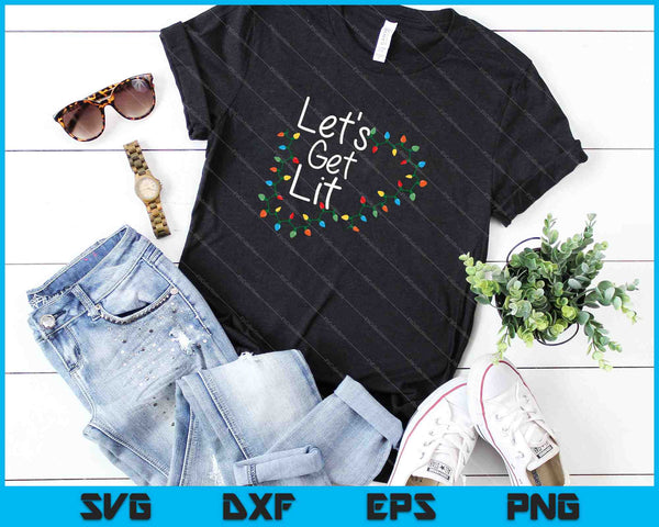 Laten we aan de slag gaan SVG PNG snijden afdrukbare bestanden - on a t-shirt