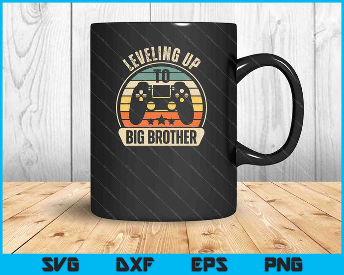 Leveling Up To Big Brother 2022 Funny Gamer Vintage SVG PNG Cutting Printable Files