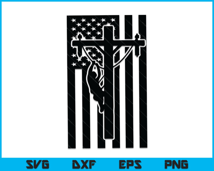 Lijnwachter Amerikaanse vlag SVG PNG snijden afdrukbare bestanden