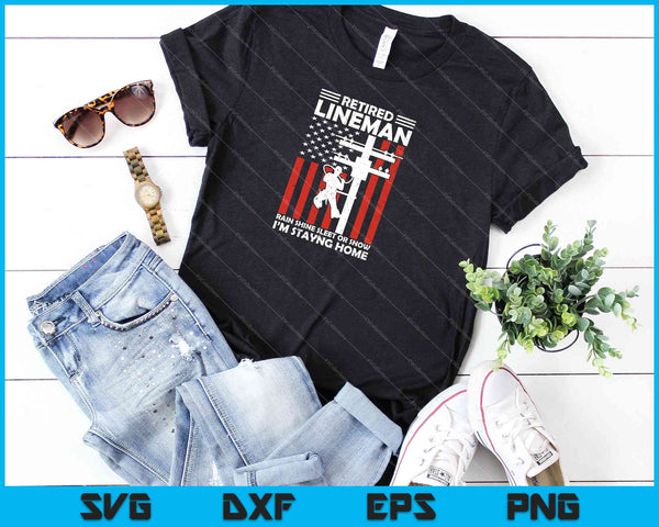 Lineman Retirement 4 de julio Divertida novedad hombre mujer SVG PNG cortando archivos imprimibles - on a t-shirt