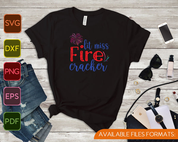 Little miss firecracker SVG PNG Cutting Printable Files - on a t-shirt