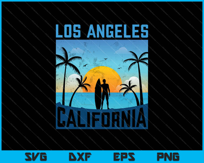 Los Ángeles California Summer Surf SVG PNG Cortar archivos imprimibles