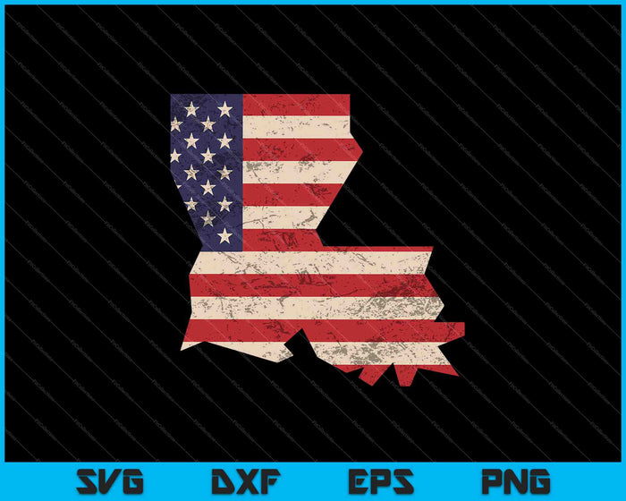 Luisiana Bandera Americana Vintage SVG PNG Cortando Archivos Imprimibles