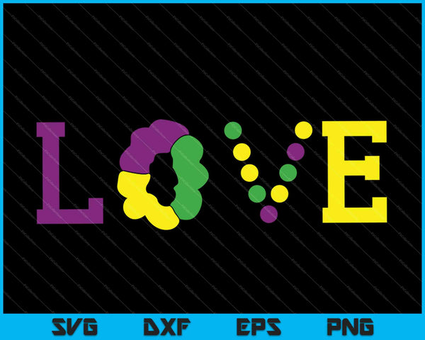 Love Mardi Gras SVG PNG Cutting Printable Files
