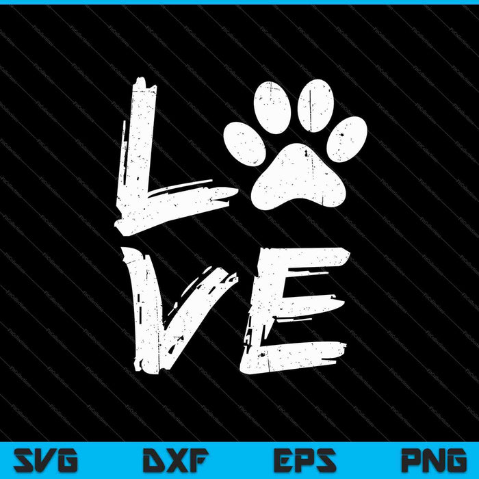 Amor perros amantes de los perros mascota padre pata SVG PNG cortando archivos imprimibles