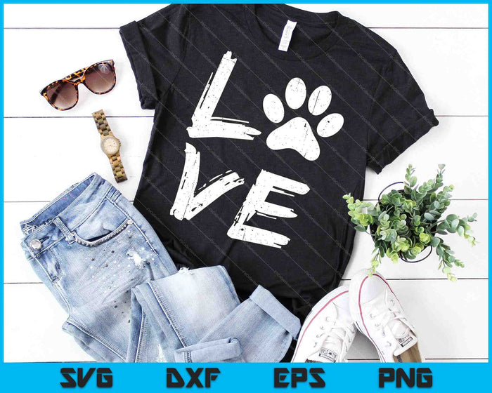 Love Dogs Dog Lovers Pet Parent Paw SVG PNG Cutting Printable Files