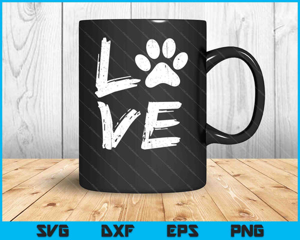 Love Dogs Dog Lovers Pet Parent Paw SVG PNG Cutting Printable Files