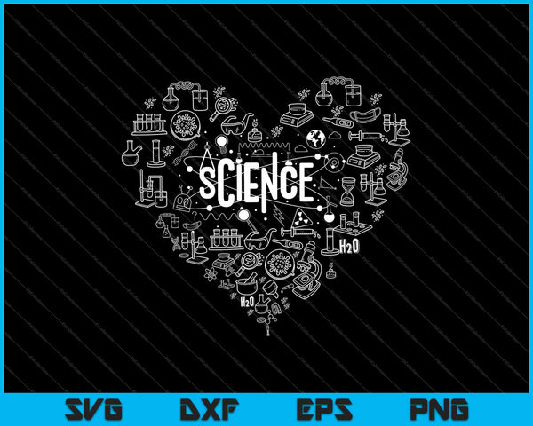 Love Science Science Lab Science Print Química SVG PNG Cortar archivos imprimibles
