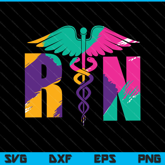 Lovely RN Registered Nurse Tie Dye SVG PNG Cutting Printable Files