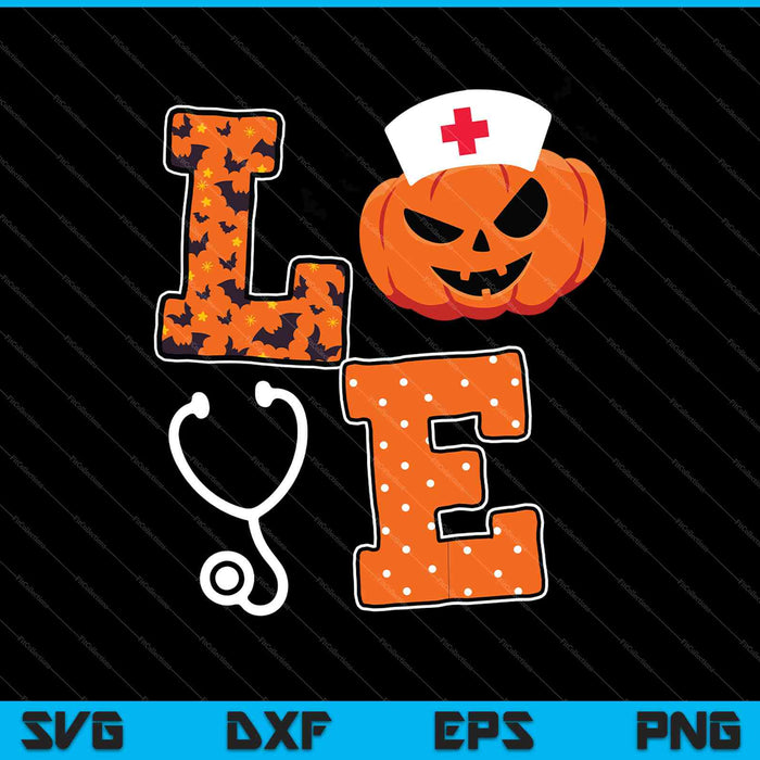 Liefde verpleegster Halloween SVG PNG snijden afdrukbare bestanden