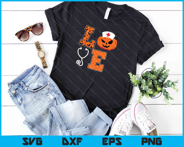 Liefde verpleegster Halloween SVG PNG snijden afdrukbare bestanden - on a t-shirt