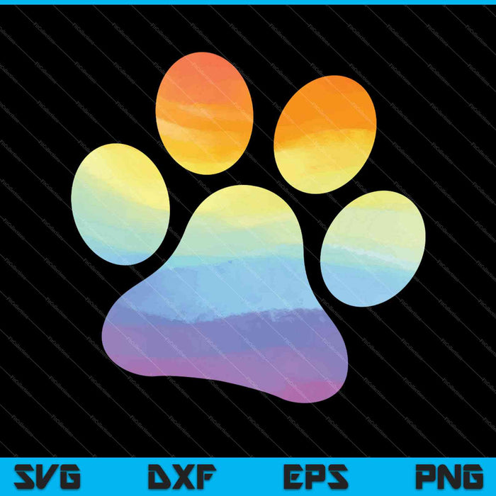 Houdt van honden katten dieren Paw Print dierenvriend Rainbow Art SVG PNG snijden afdrukbare bestanden