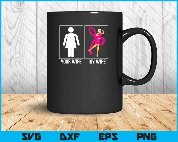 My Wife Breast Cancer Survivor Superhero SVG PNG Cutting Printable Files