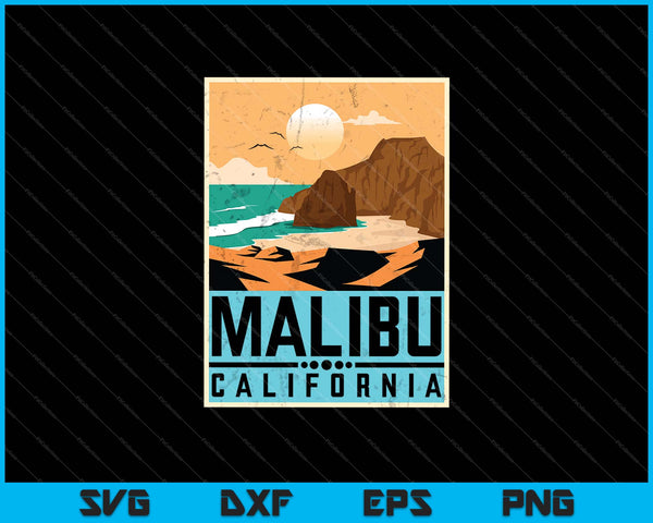 Malibu California SVG PNG cortando archivos imprimibles