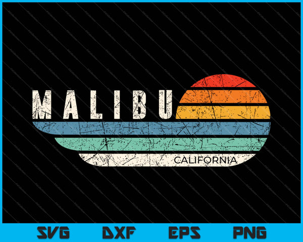 Malibu California Vintage SVG PNG Cortar archivos imprimibles