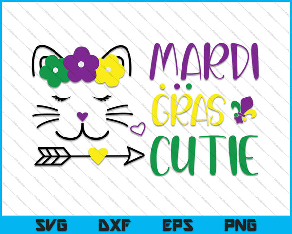 Mardi Gras Cutie SVG PNG Cutting Printable Files