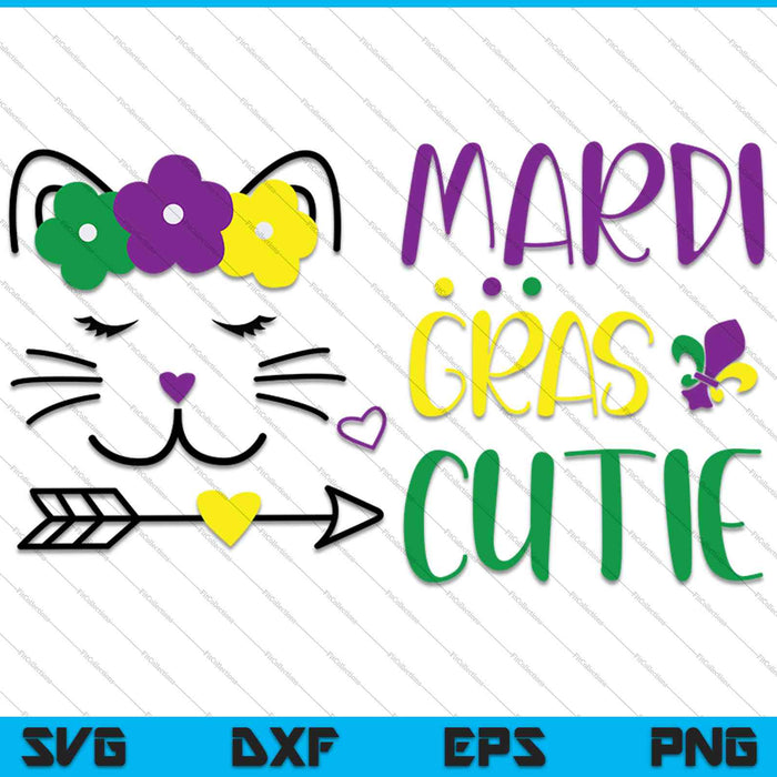 Mardi Gras Cutie SVG PNG snijden afdrukbare bestanden 
