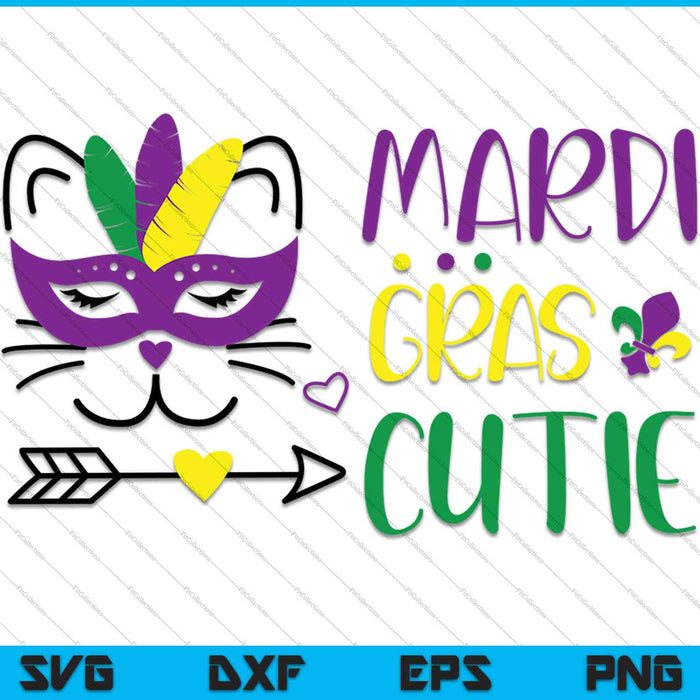 Mardi Gras Cutie SVG PNG snijden afdrukbare bestanden 