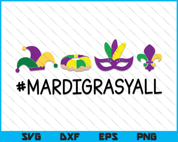 Mardi Gras Syall SVG PNG Cutting Printable Files