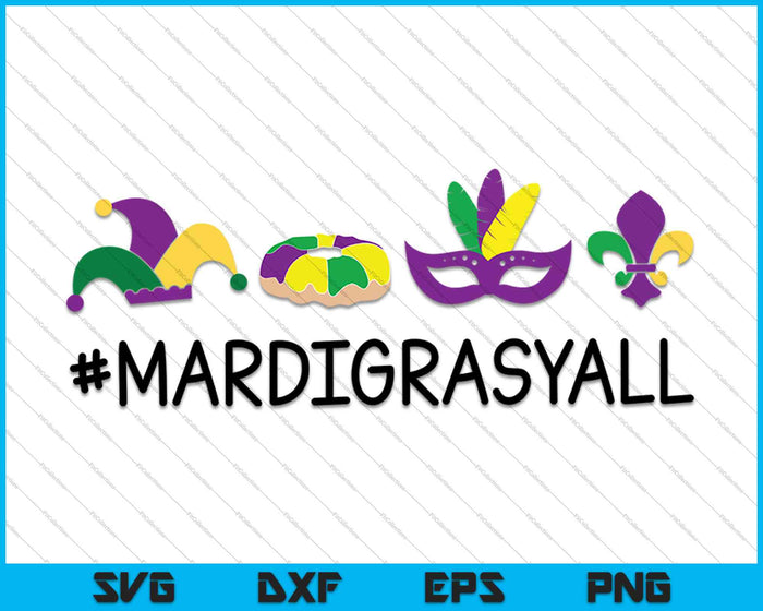 Mardi Gras Syall SVG PNG Cortar archivos imprimibles 