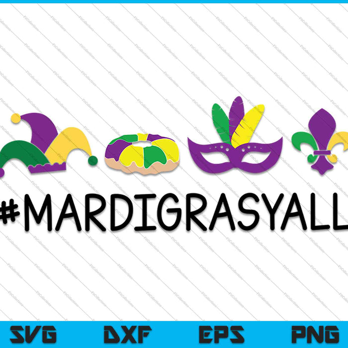 Mardi Gras Syall SVG PNG Cutting Printable Files
