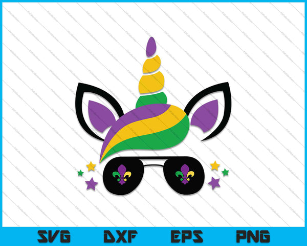 Mardi Gras Unicorn SVG PNG Cutting Printable Files